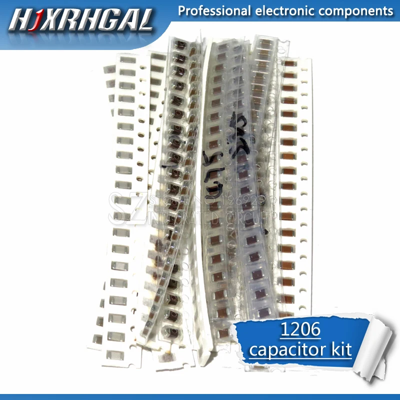 16 значений * 20pcs320pcs 1206 SMD конденсатор Ассорти набор 10pF ~ 475M компонентов diy образцов