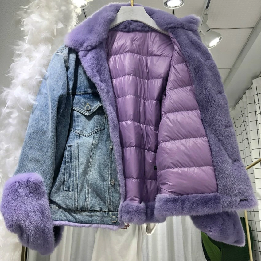Женское джинсовое пальто с наполнителем OFTBUY повседневная утолщенная куртка на