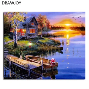 GX5853 DRAWJOY картина в рамке DIY картина по номерам картина маслом Бабочка и цветок домашний декор для гостиной 40*50 см GX21627 - Цвет: GX5853
