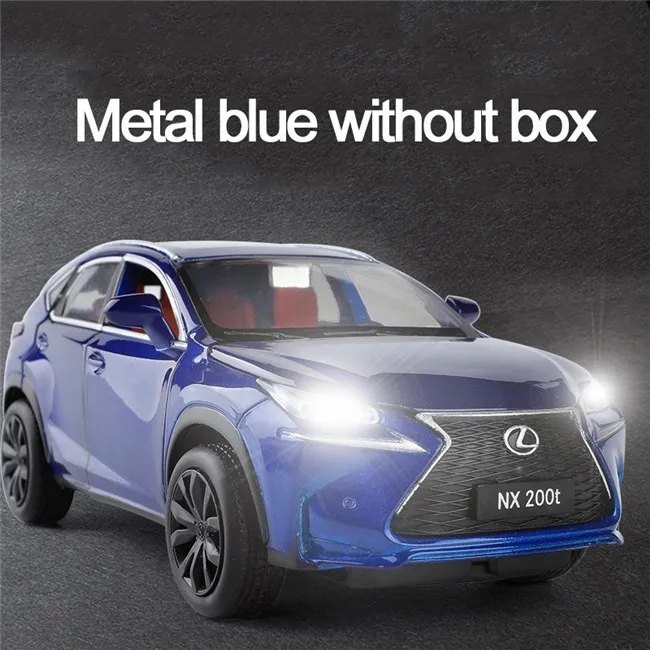 1:32 Подлинная авторизация Lexus Nx200t игрушечный автомобиль сплав Серебряная модель автомобиля вытяжной звуковой светильник украшение автомобиля 6 дверей игрушка для мальчиков - Цвет: Metal blue no box