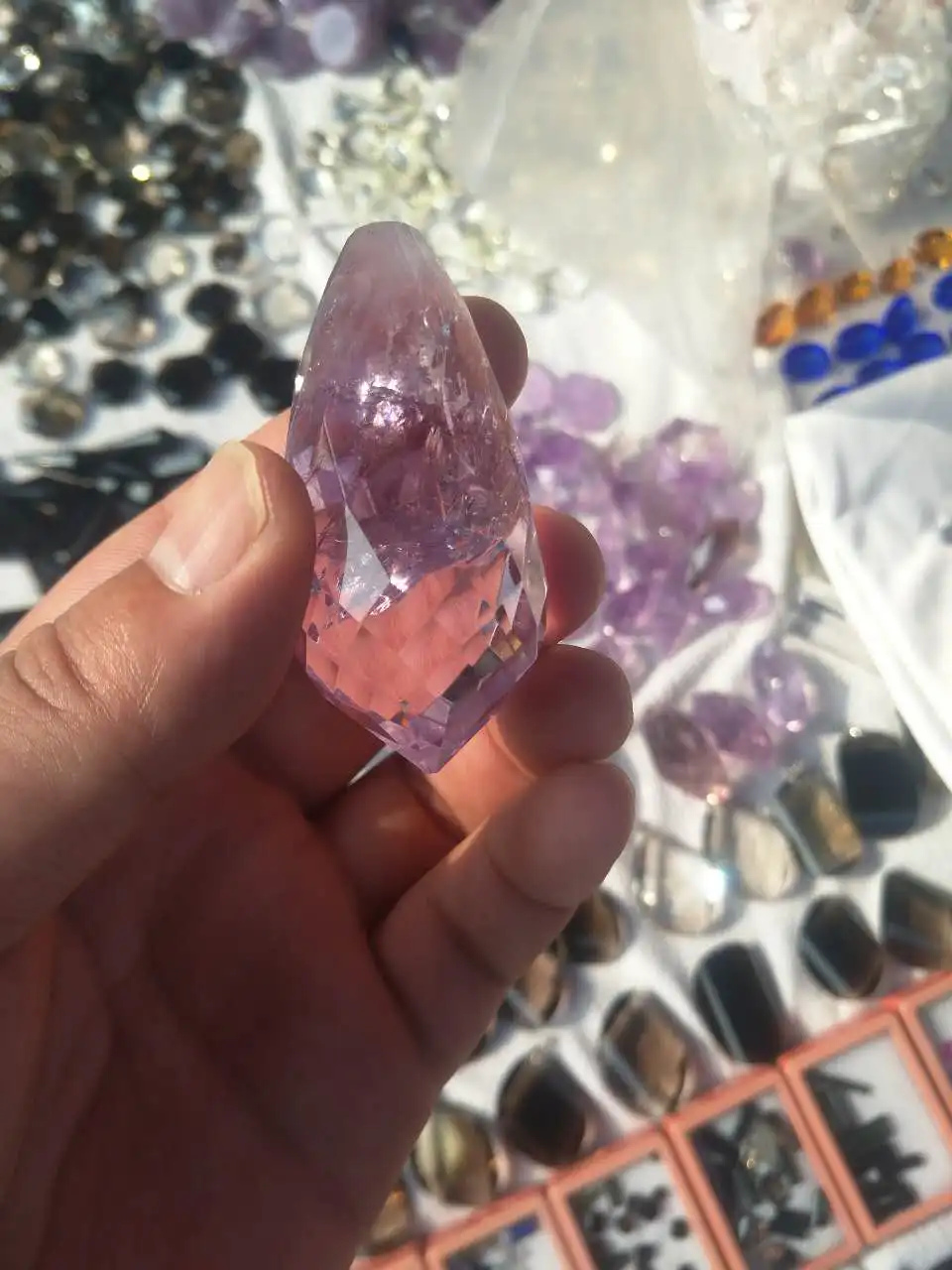 Beautiful Natural Amethyst Quartz crystal Stone Point Pendant Necklace Healing natural stones and minerals | Дом и сад