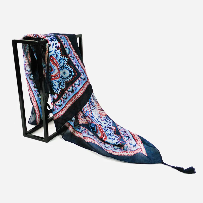 Хит 2018 новый дизайн женский кисточкой кешью тотемный принт квадратный шарф мусим