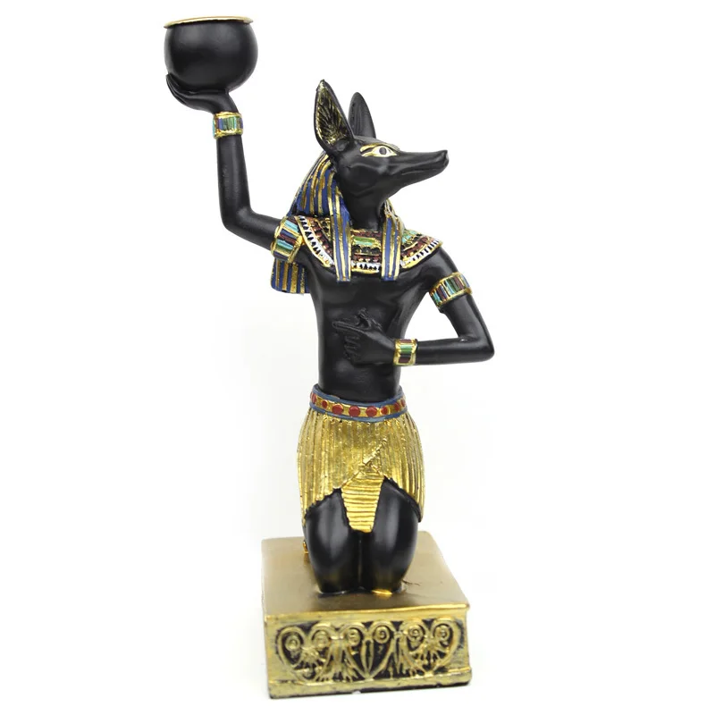 Египетские подсвечники Статуэтки из смолы Anubis Сфинкс декоративный подсвечник