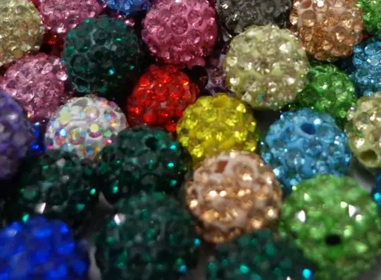 

10mm 8mm 6mm 12mm 14mm 100 pcs/lot mixed white Loose round disco handmade Crystal Beads Bracelet necklace ball w452