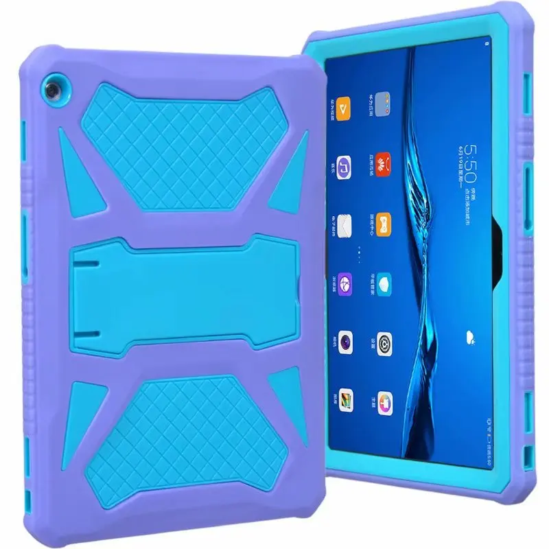 Кремния дети Безопасный стенд Броня чехол для huawei MediaPad M5 Lite 10/C5 10 BAH2-W19 BAH2-L09 BAH2-W09 10," Tablet Cover+ ручка