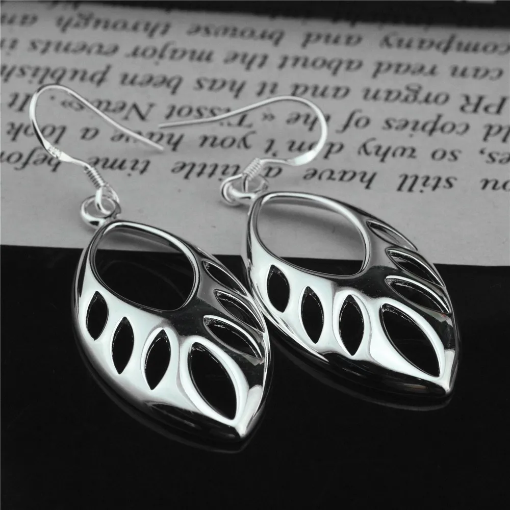 925 sterling silver women earrings Korean hollow jewelry gifts | Украшения и аксессуары