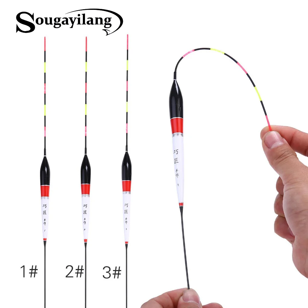 Sougayilang, 3 шт./лот, светодиодные электронные поплавок, наборы, светящиеся поплавки, рыболовный светильник, палка, пресноводная/морская ночная рыбалка