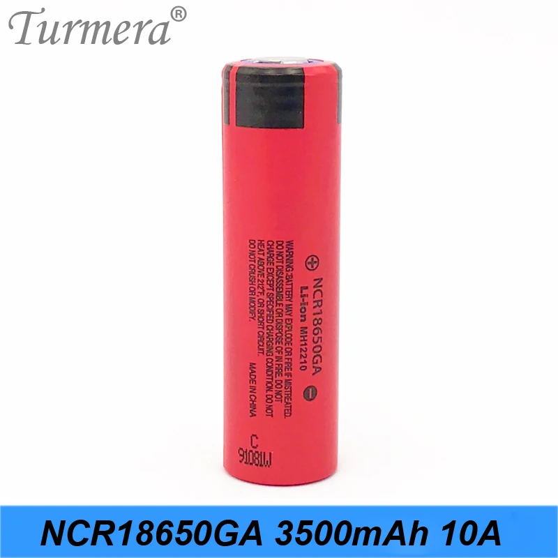 

2020 Original 18650 GA Battery 3500mah NCR18650GA 10a 3.6V Battery for power bank, flashlight and e-bike battery pack Turmera