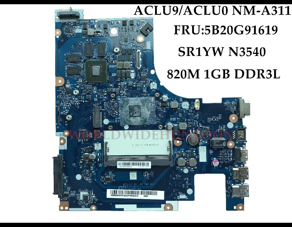 Высококачественная новая материнская плата для ноутбука lenovo G50-30 ACLU9/ACLU0 NM-A311 FRU: 5B20G91619 SR1YW N3540 DDR3 820M 1GB полностью протестирована