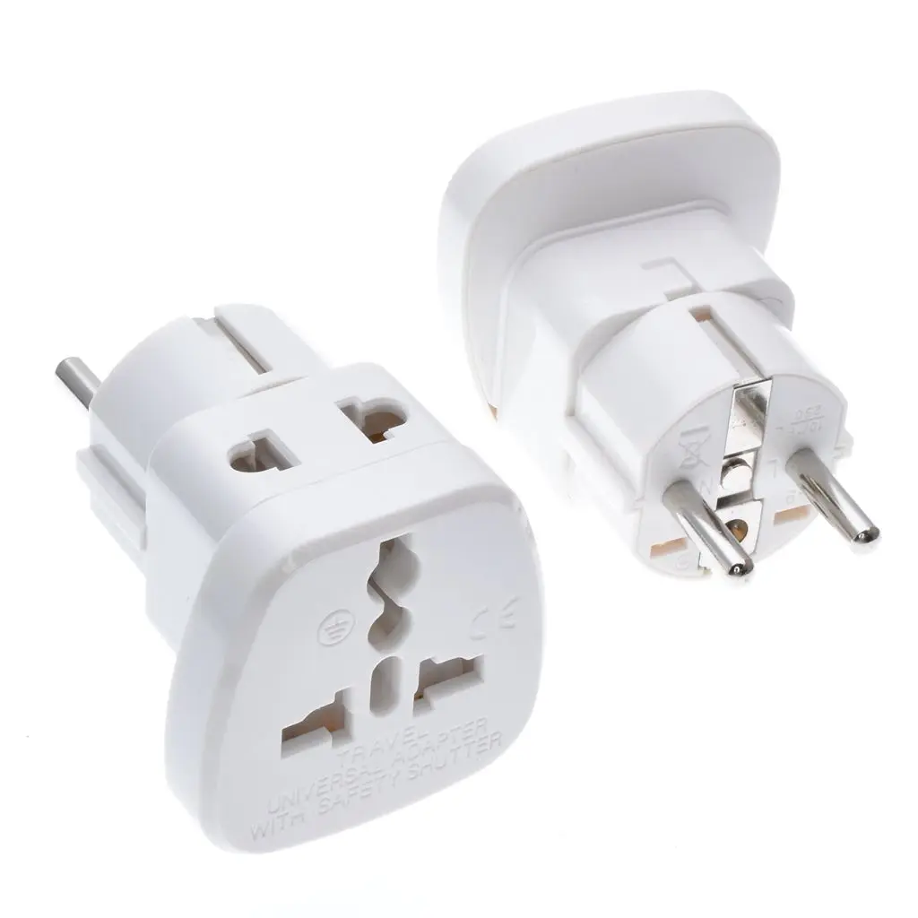 1to2 Universal UK/US/EU/AU 3 Pins 2 Socket to Germany France South Korea 4.8mm Travel Power Adapter Plug safety shutter | Обустройство