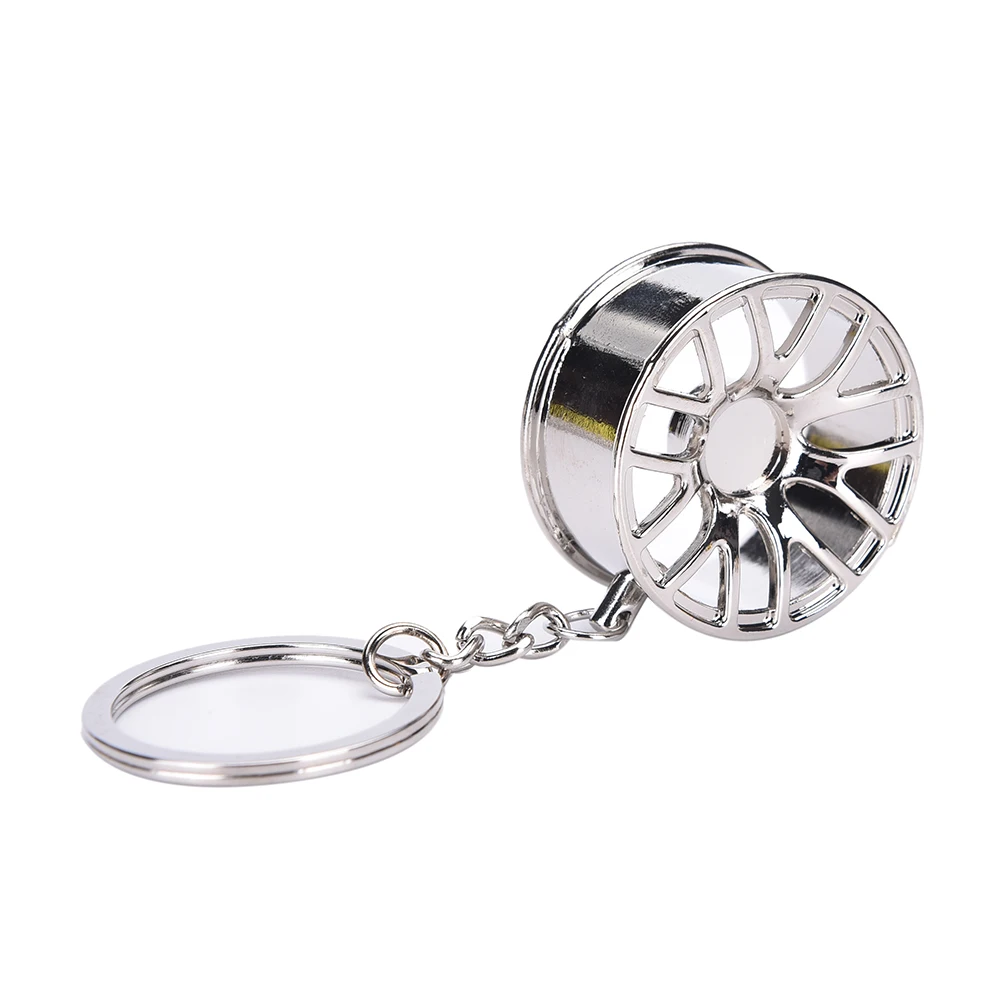 

1 PC Cool Luxury Metal Keychain Car Key Chain Creative Wheel Hub Key Ring Gift