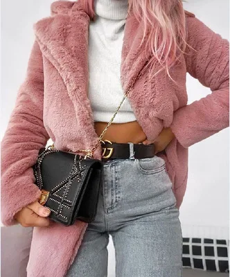 pink Bella philosophy зима размера плюс женское розовое меховое Женское пальто толстое Женское пальто зимнее теплое однотонное Женское пальто куртка - Цвет: pink