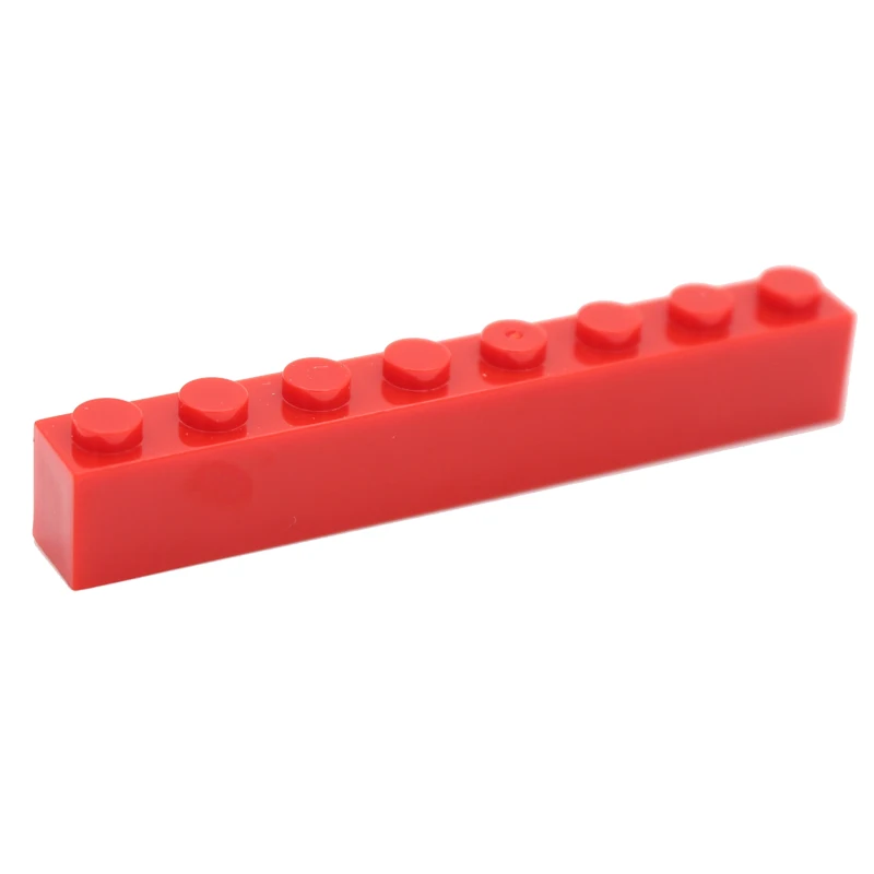 red Строительные блоки, кирпич 1x8(3 h) 3008 мс DIY просветить основы классические наборы совместим с собирает частицы - Цвет: red