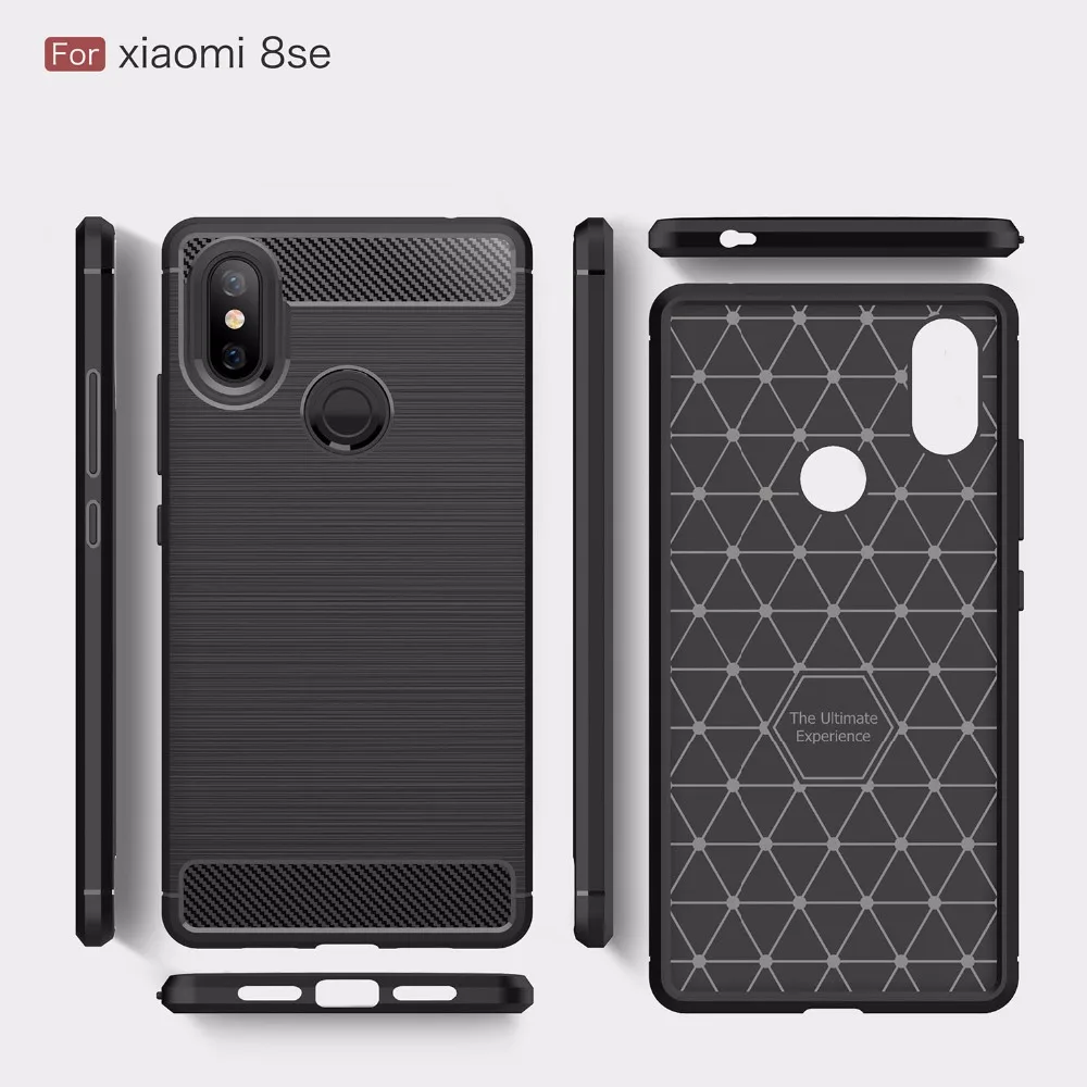 1 шт. телефон чехлы для Xiaomi8 углеродного волокна Мягкие TPU чехол Mi8 SE исследовать
