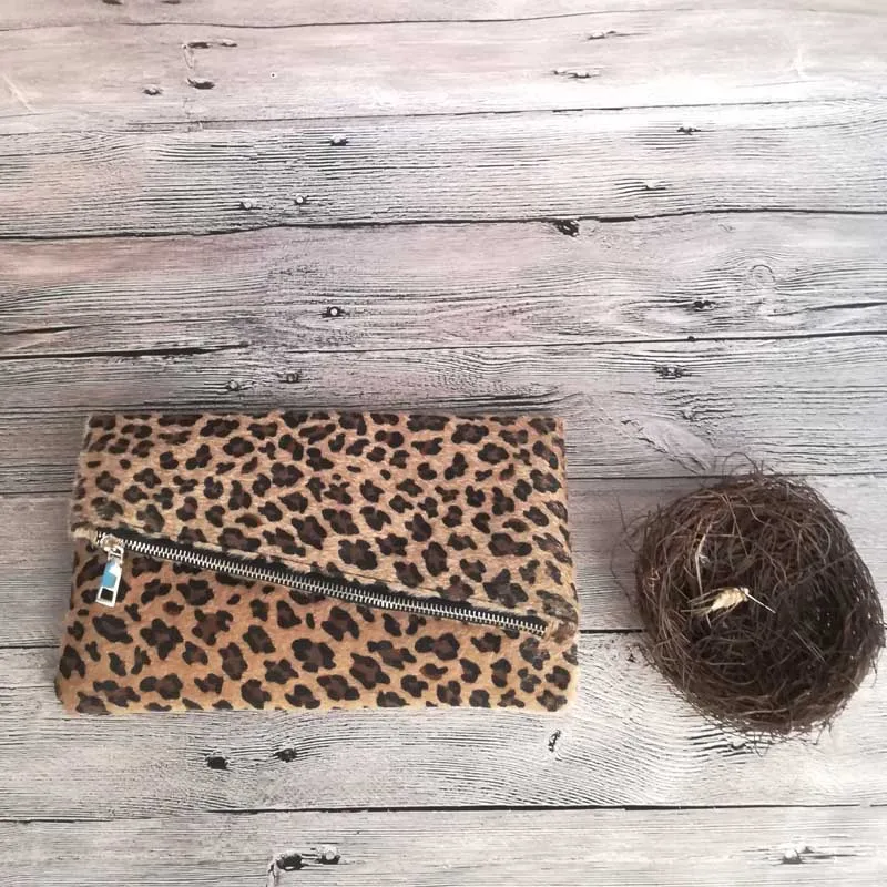 29*17 см Короткая Меховая леопардовая вечерняя сумка оптом заготовки Cheetah откидная