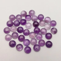 fashion natural amethysts crystal stone beads charm 4 6 8 10 12mm round cab cabochon no hole for jewelry free shipping wholesale