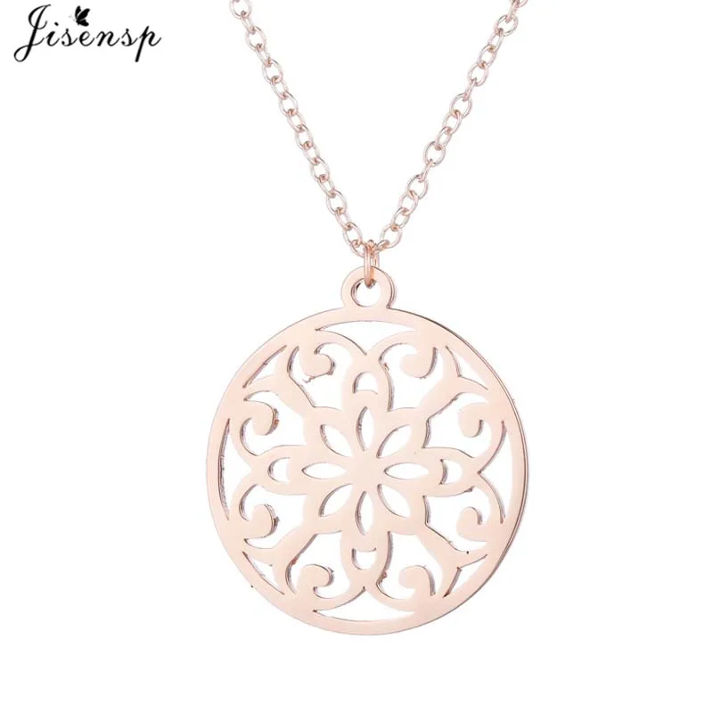 rose gold necklace Jisensp ожерелье из нержавеющей стали с филогенным деревом женское Дерево жизни подвеска в научном стиле ожерелье s креативное дерево - Окраска металла: rose gold necklace