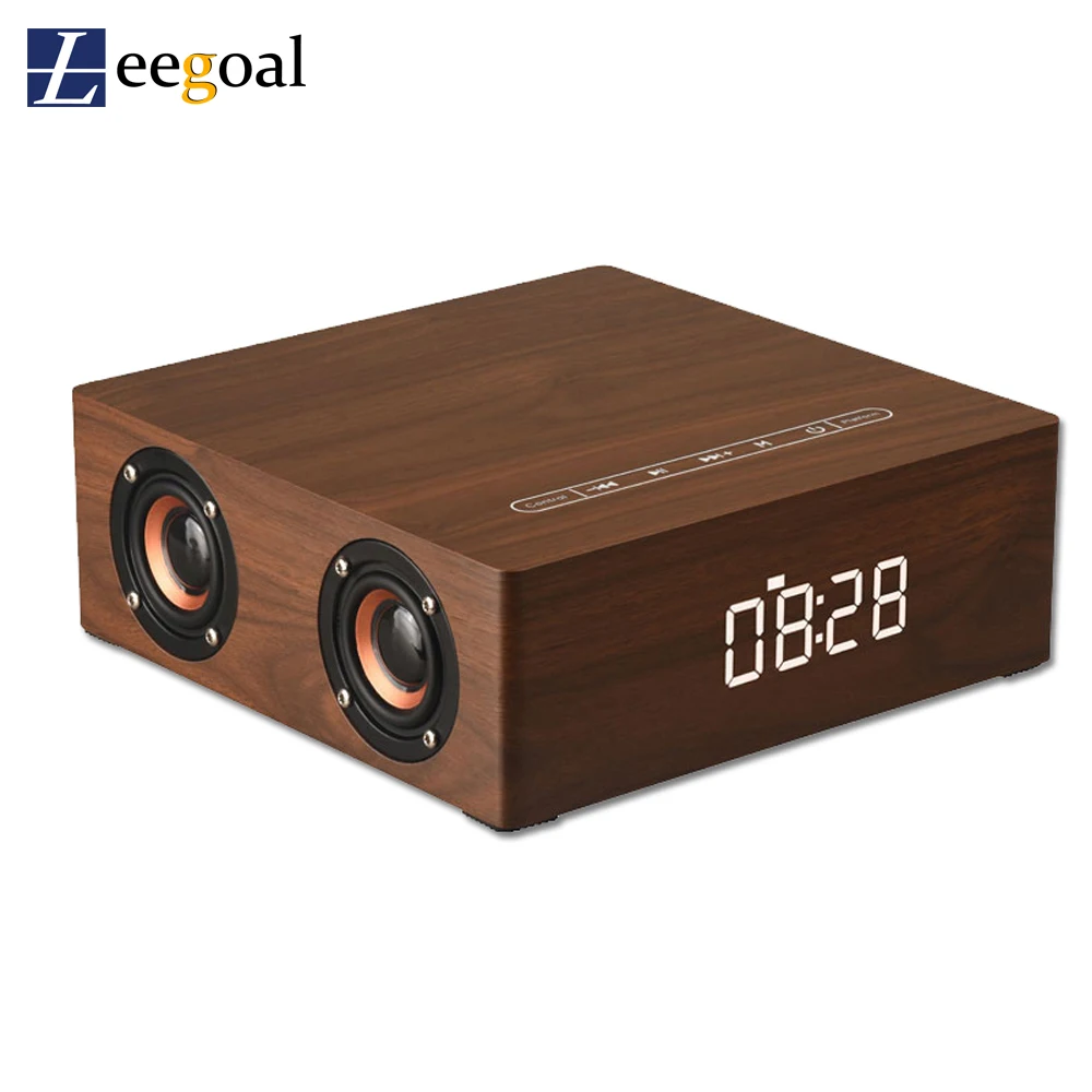 Деревянный Bluetooth динамик сенсорные часы портативный четыре рога сабвуфер музыка