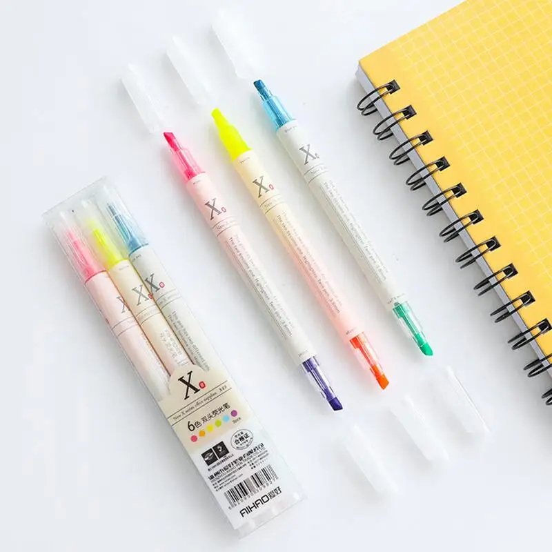 3 шт./набор разноцветные маркеры 6 цветов | Канцтовары для офиса и дома