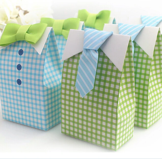 Романтическая коробка для подарков голубая зеленая вечеринки в честь рождения