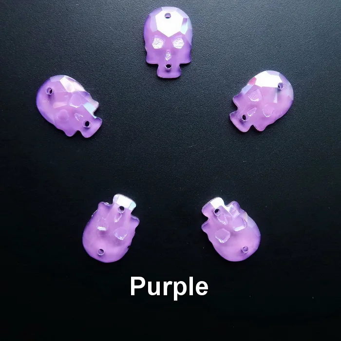 A17 Purple Череп Форма желе карамельный цвет стекло кристалл 14 мм 18 мм 20 шт/п пришить стразы кристаллы бусины Одежда Обувь Сумки diy Обрезка - Цвет: A17 Purple