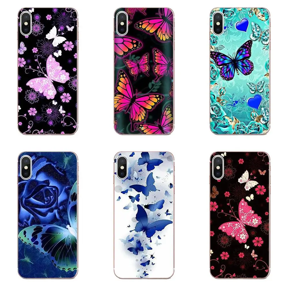 Красочная крутая Бабочка для Samsung Galaxy Note 5 8 9 S3 S4 S5 S6 S7 S8 S9 S10 mini Edge Plus Lite TPU коробка