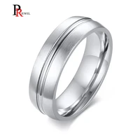 never fade solid silver color wedding rings for women man thin line stainless steel love alliance