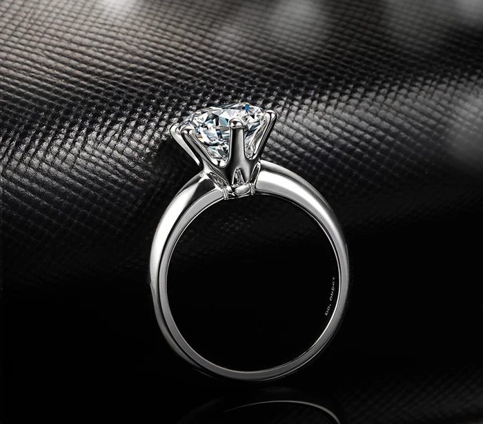 YANHUI 18krgp штамп золотые кольца набор 8 мм 2 карат Diamant обручальные кольца с фианитами из белого золота обручальные кольца для Для женщин J168