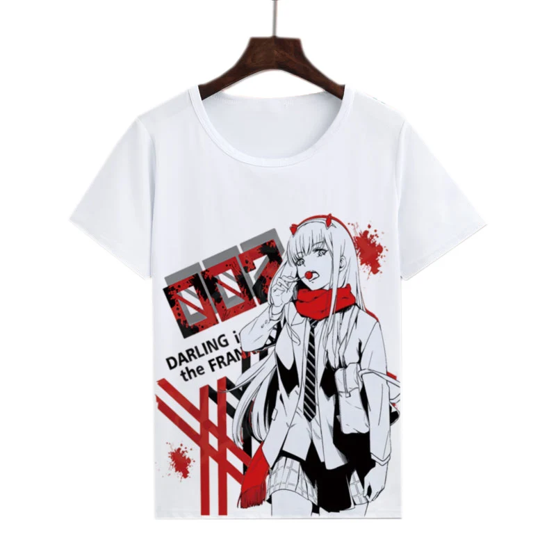Мужские футболки с принтом DARLING in The FRANXX HIRO повседневные Летние коротким рукавом