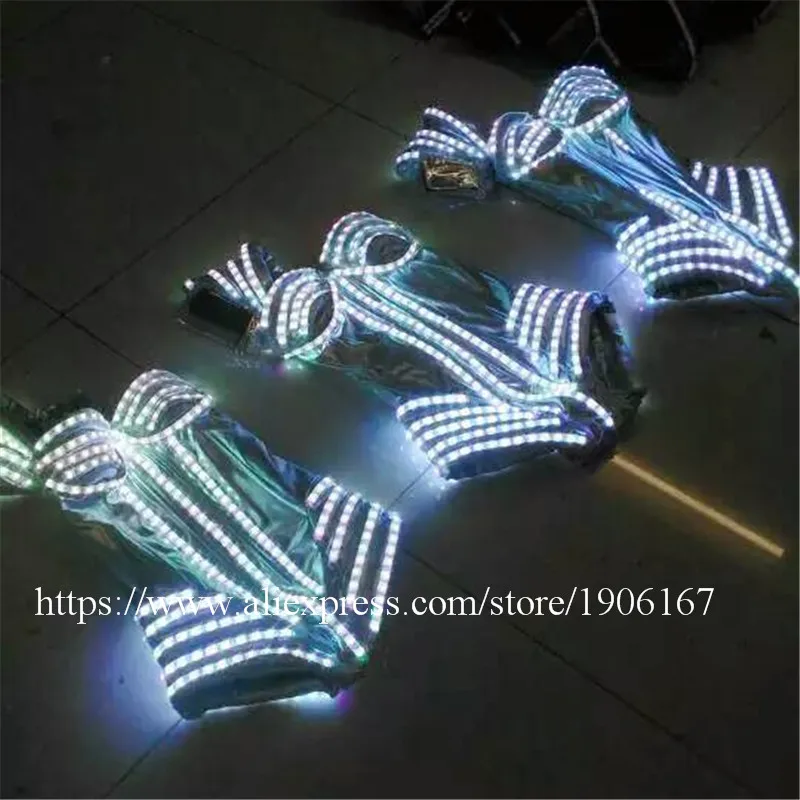 Лидер продаж вечернее платье с RGB светодиодами женский костюм одежда яркая