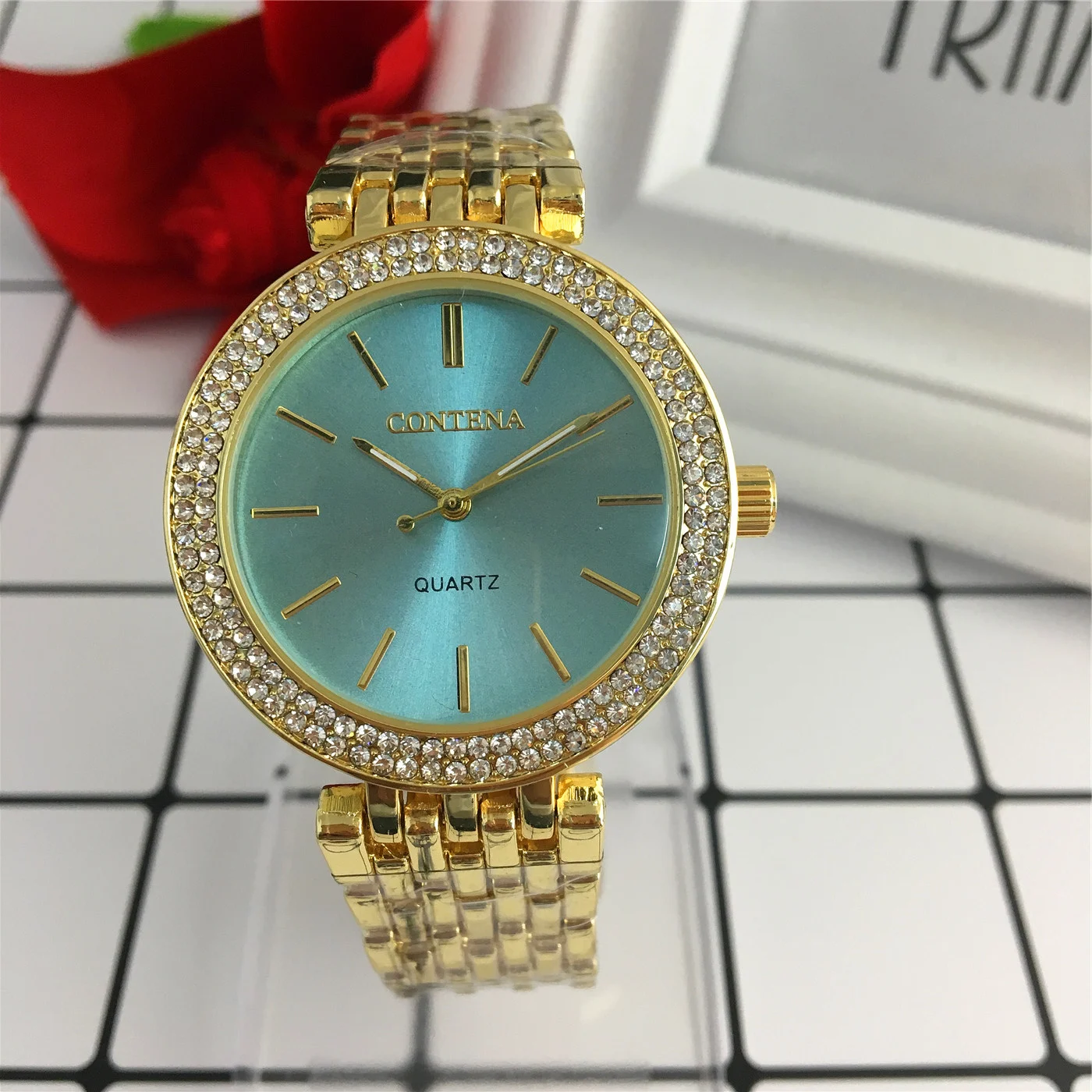 Новое поступление женские платье часы кварцевые Роскошные модные брендовые