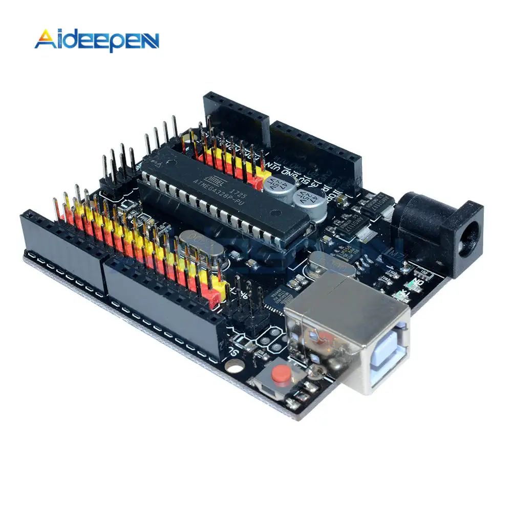 Для Arduino UNO R3 плюс датчик ввода/вывода щит Atmega328P Atmega16U2 расширение Многофункциональный микроконтроллер макетная плата
