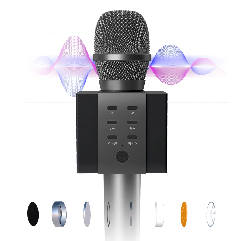 Самый популярный профессиональный bluetooth ручной беспроводной караоке микрофон для сотового телефона/ТВ пения Поддержка TF карты