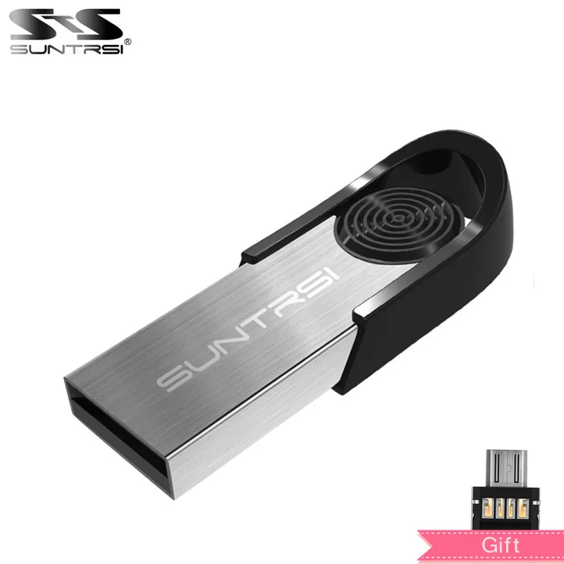 Suntrsi USB флеш накопитель с адаптером OTG 4 ГБ 8 Флешка usb 2 0 металлический флешка 16 32