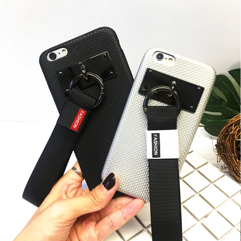 Fashion Case for iphone 6 case Soft TPU 7 with metal holder Black Band iPhone 6s plus Cover Coque |