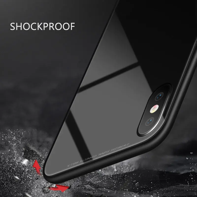 Magnetic Adsorption Case for IPhone X 8 7 6 Plus Clear Tempered Glass + Built-in Magnet iphone 6s Metal Ultra Cover |