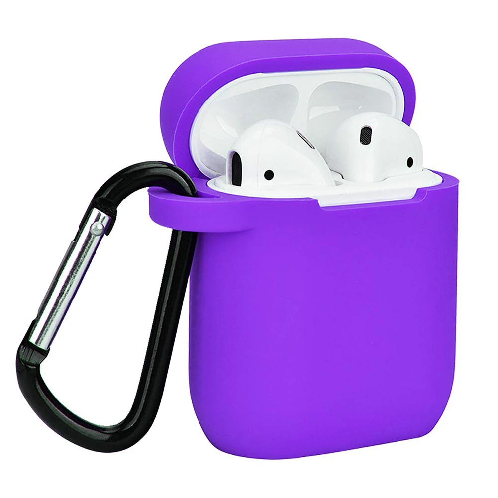 Фиолетовый Сплошной цвет силиконовый пылезащитный чехол для Apple Airpods Charge Box - Цвет: Фиолетовый