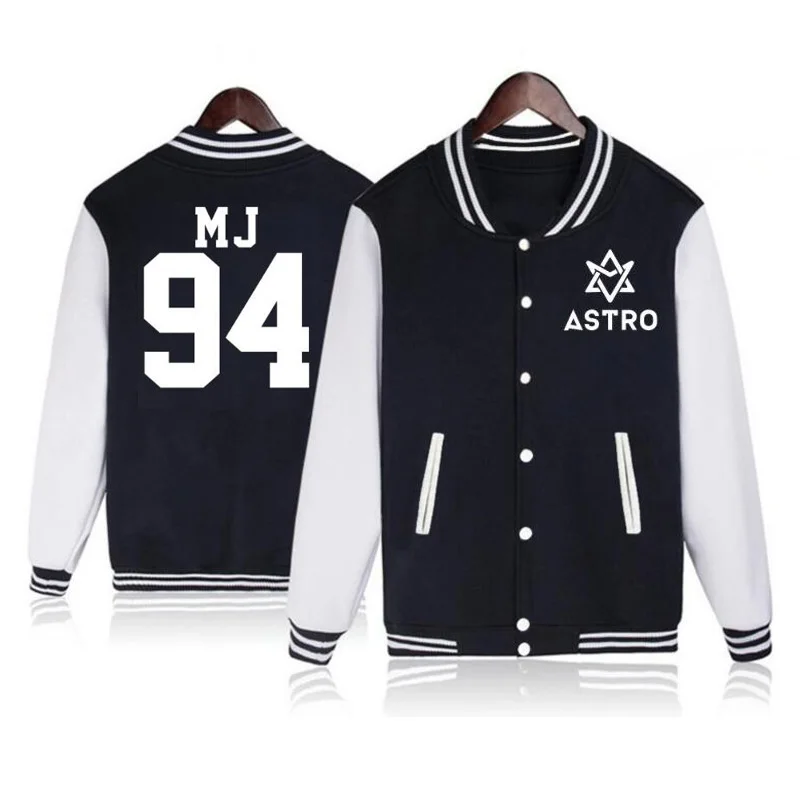 2 Vsenfo Kpop Astro Hoodie Women Men Sanha Mj Rocky Moonbie Eunwoo Jinjin Printed Sweatshirt Cotton Baseball Jacket Coat - Цвет: 2