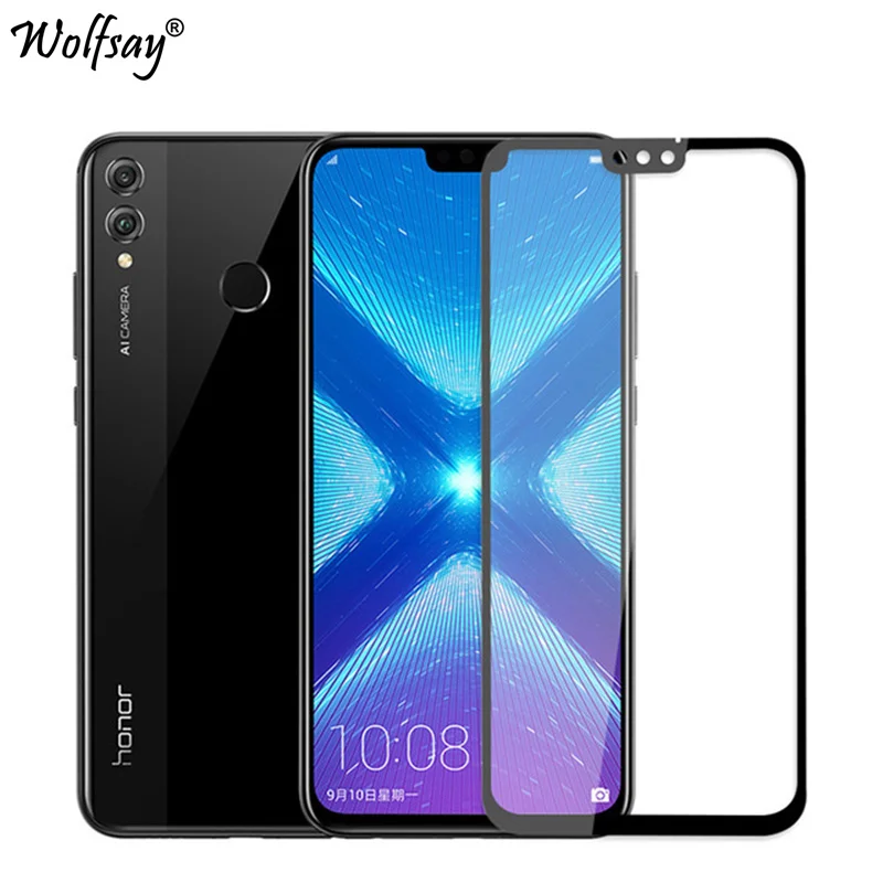 Закаленное стекло с полным покрытием для Huawei Honor 8X Защитная пленка экрана без