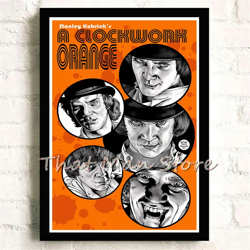 Заводные оранжевые Классические Постеры кино стикеры Настенные с белым