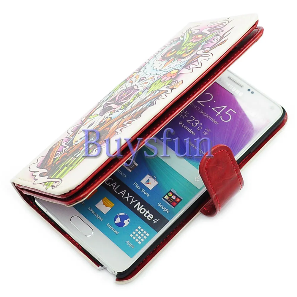 Bcov Красочные Цветочные Сова 9 Слоты Кошелек Чехол Для Samsung Galaxy Note 4 103016667 |