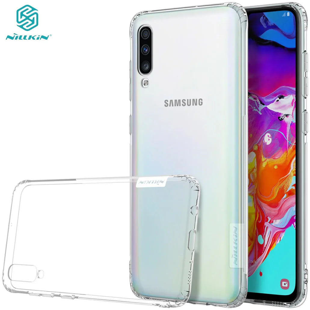 For Samsung Galaxy A70 Case Nillkin Nature Transparent Clear Soft Silicon TPU Protector Cover for Back | Мобильные телефоны и