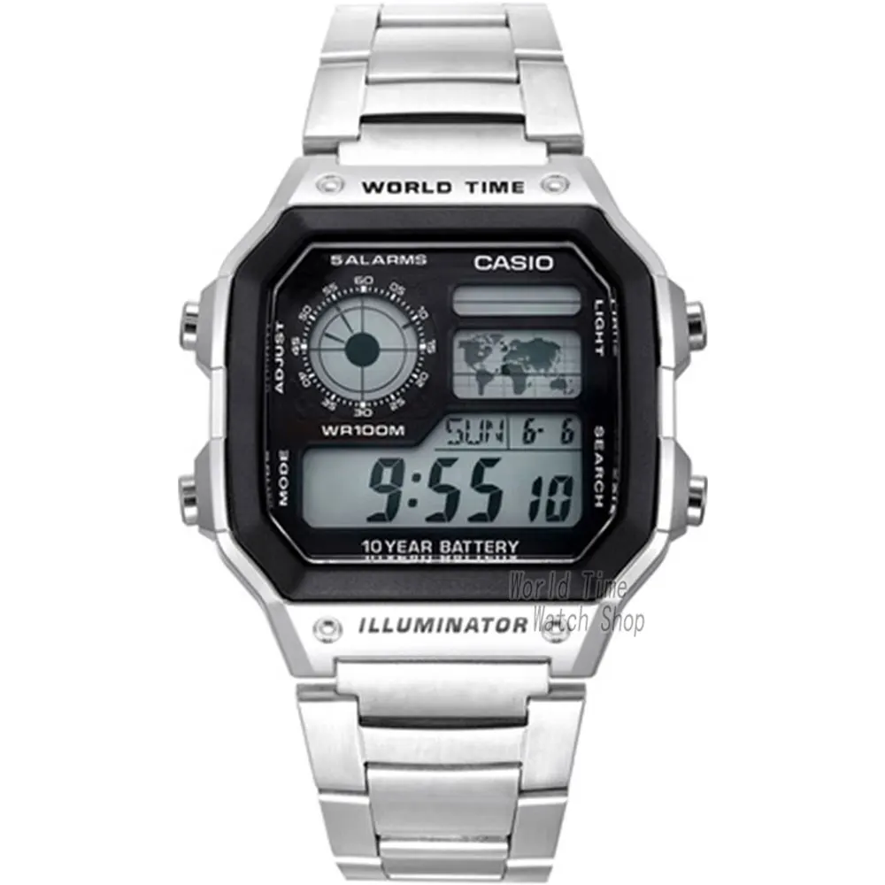 AE1200WHD1A-1 Часы Casio Взрыв часы мужские лучшие марки класса люкс LED военные цифровые часы спортивные Водонепроницаемые часы кварцевые мужские часы reloj hombre erkek kol saati montre homme zegarek meski AE-1200WHD - Цвет: AE1200WHD1A-1