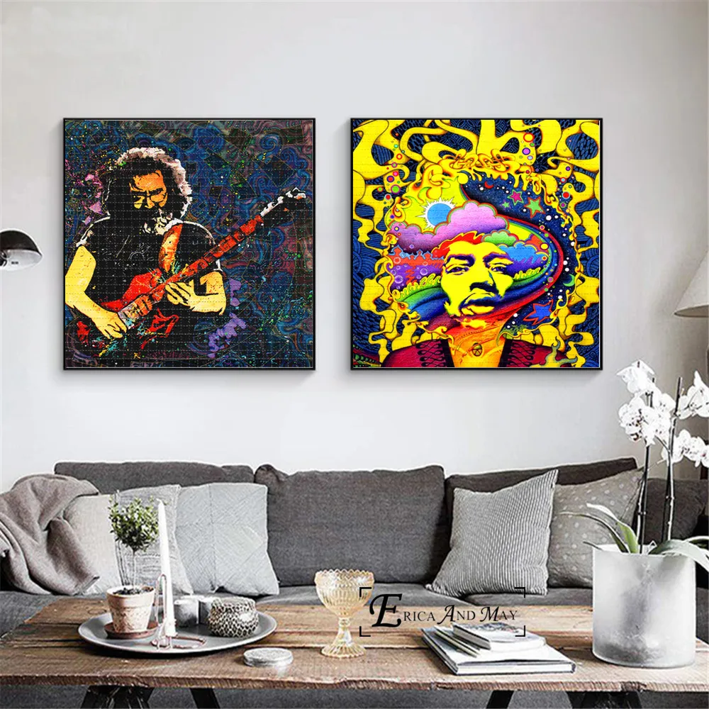 Постеры и принты Pop Art Acid Lsd Jimi Singer Настенная картина декоративная на холсте для