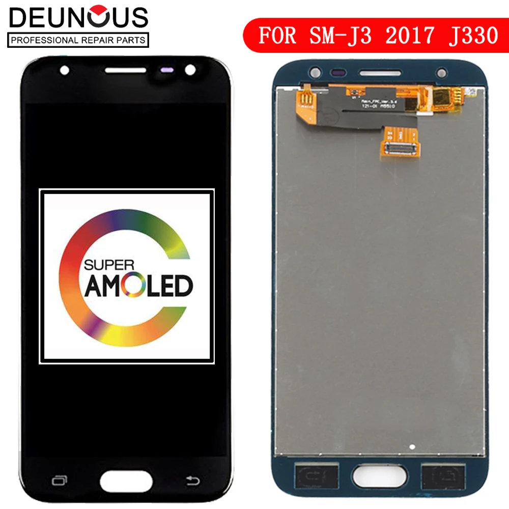 ЖК дисплей AMOLED J330FN J330 для Samsung J3 2017 сенсорный дигитайзер Galaxy Pro экран с