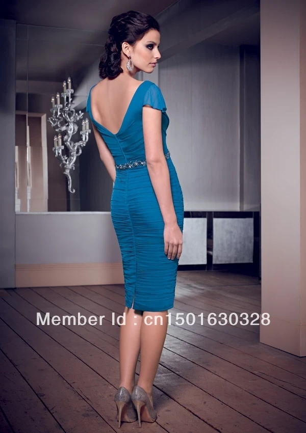 2014 On Sale Sheath Knee-length Evening Dress with Beadedbelt Mother of the Bride Special Occasions | Свадьбы и торжества