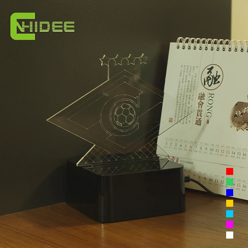 CNHIDEE Новинка USB Лампе 3D RGB Ночник для России Спартак Футбольный Клуб LED Light Touch в