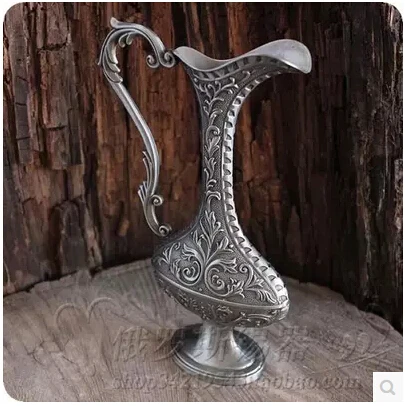 H23cm middle size bottle shape retro metal tabletop vases with one handle flower vase for decoration home HP003 | Дом и сад