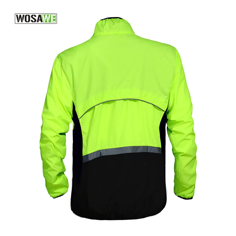 WOSAWE дышащая ветрозащитная флуоресцентная велосипедная куртка софтшелл