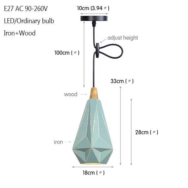 YY-PD8001A Modern industrial art pendant light E27 220v hanging lamp loft decoration living room study pendant lamp office bedroom cafe bar - Цвет корпуса: YY-PD8001A